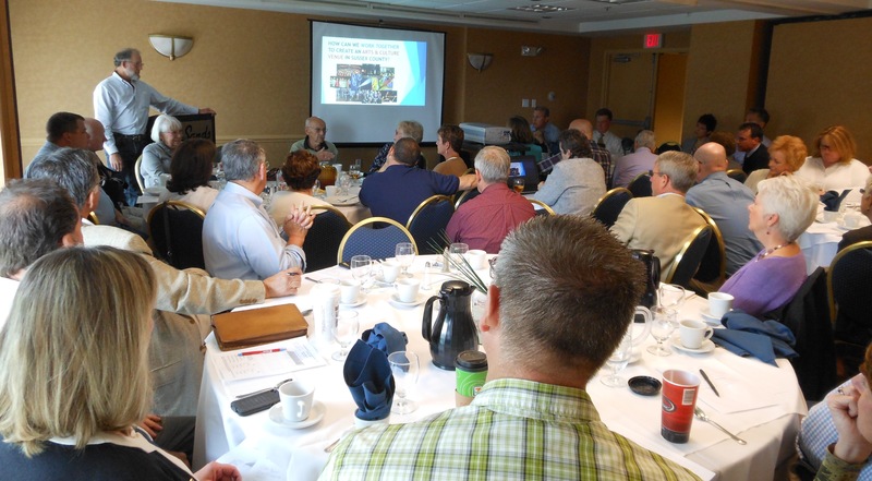 Nearly 50 people, representing all levels of government, the private sector and nonprofit organizations, gathered at the Atlantic Sands Hotel in Rehoboth May 30 to discuss the Cape Region's need for a performing arts and culture venue. Here Dennis Forney, Cape Gazette publisher, leads the discussion. BY CHRIS FLOOD